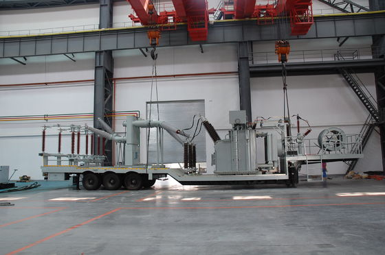 132kv pré-fabricou o veículo móvel da emergência da subestação do transformador montado